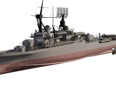 WW2 SHIP BASED ON FLETCHER CLASS DESTROYER 3D model