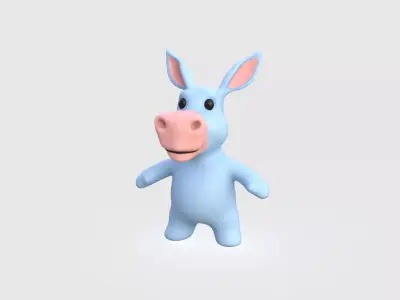Little animal baby - Donkey cute - Character029  Low-poly 3D model