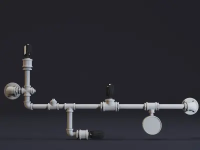 7- Steampunk Lamps- High detail 3d models Low-poly 3D model