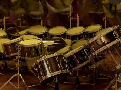 industrial 40 piece drumset 3D model