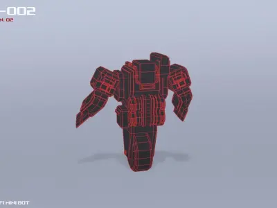 Scifi Mini bot Low-poly 3D model purchase