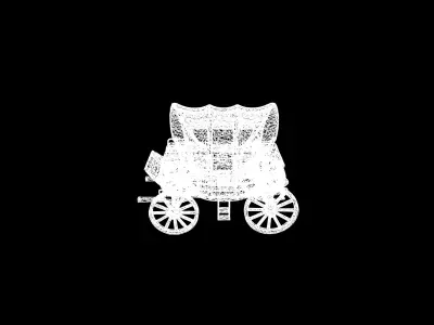 Low Poly Stylized Royal Fantasy Stagecoach - PBR Low-poly 3D model