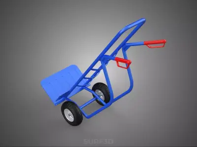 BLUE HAND TRUCK HANDTRUCK DOLLY SACK BARROW TROLLEY BOX CART TIP 3D model