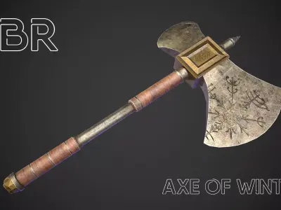 Axe of winter Low-poly 3D model