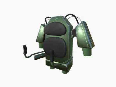 Jetpack G09 Green Metal - SciFi Character Design Low-poly 3D model
