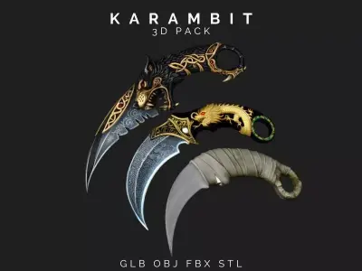 Karambit 3D Model Pack  - High Poly