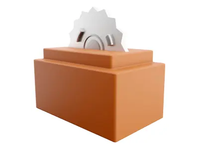 Circular saw blade cartoon icon 3D model