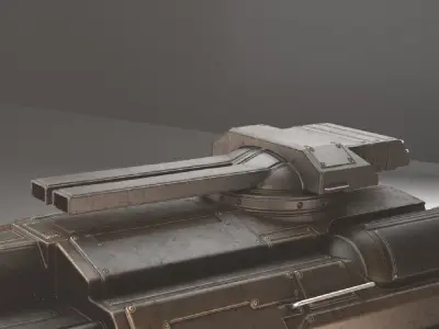 Tank Cannon Low-poly 3D model