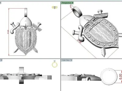 Shield pendant 3D print model