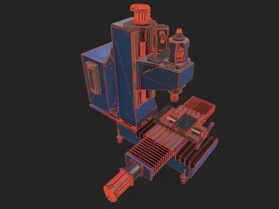 Milling machine Low-poly 3D model get
