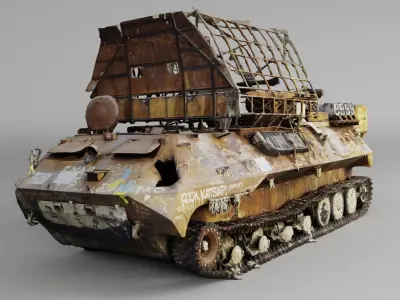 Russian SPR-2M Rtut-BM mercury destroyed by Ukrainian army 3D model