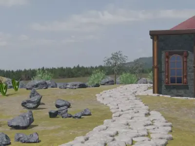 Mountain Village Settlement 3D model buy