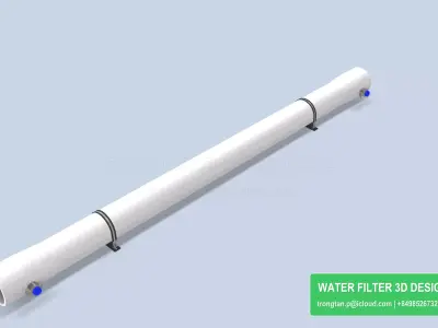 Triple Element Pressure Vessel for Industrial RO System 3D model