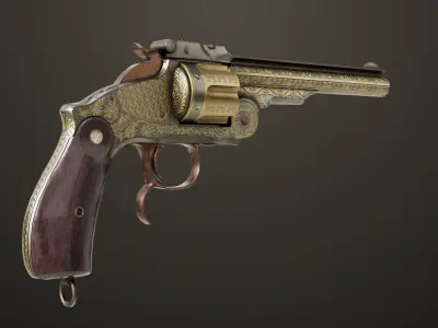 Aesthetic Revolver 02 Generic  All PBR Unity UE Textures Low-poly 3D model