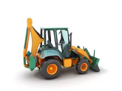 Vibrant Backhoe Loader model pack Low-poly 3D model