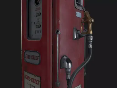 Vintage Gas Pump Low-poly 3D model Low-poly 3D model