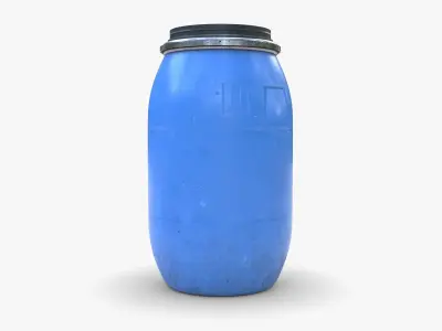 Chemical plastic barrel Low-poly 3D model