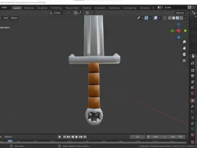 Low Poly Swords group of Free low-poly 3D model