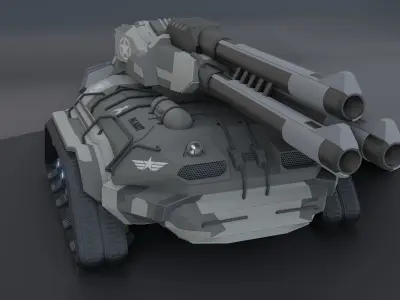 Game tank modal Low-poly 3D model