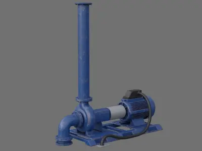 Water Pump 2B Low-poly 3D model