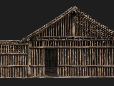 Old Wooden House 4K Textures GameReady 147 Low-poly 3D model