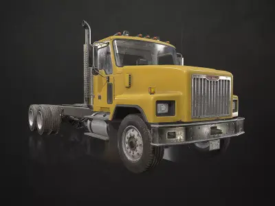 Classic Truck - Yellow Low-poly 3D model