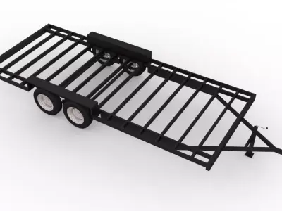 20 Foot Trailer by Rainbow Trailers For Tiny Homes 3D model