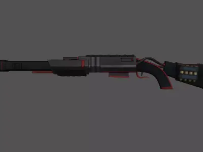 Sci-Fi Black Shotgun - Gun - Weaponry Low-poly 3D model