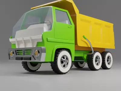 Toy Dump Truck with Shape Key 3D model