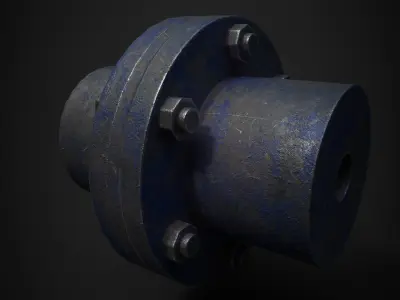 MACHINE COUPLING LOWPOLY GAME ASSET Low-poly 3D model