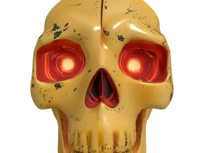 SciFi Robotic Skull 3D Model Low-poly 3D model