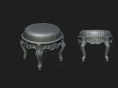 footrest vintage  Low-poly 3D model