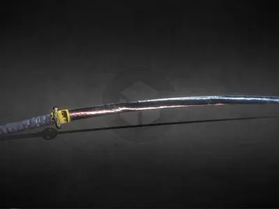Samurai-Katana samurai sword Low-poly 3D model