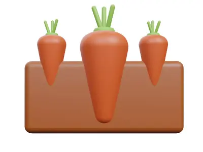 Carrot Plant or Carrot Garden Low-poly 3D model