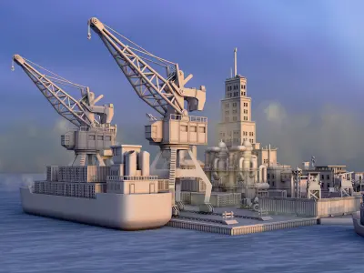 Sea port of the zombies 3D print model