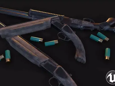 Vertical Shotgun Low-poly 3D model