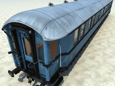 Old Passenger Train 3 3D model