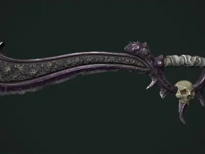 Undead sword Low-poly 3D model