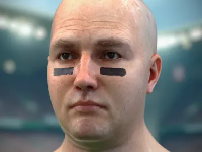 Football Fan Head 3D model