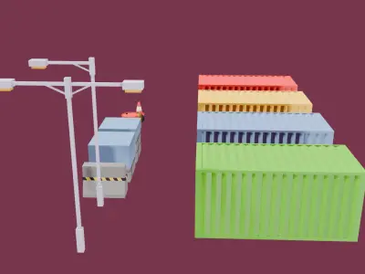 Low Poly Industrial Props Asset Pack Low-poly 3D model