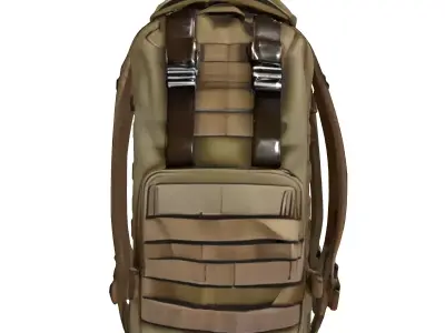 Military Camo Tactical Backpack Rucksack Low-poly 3D model