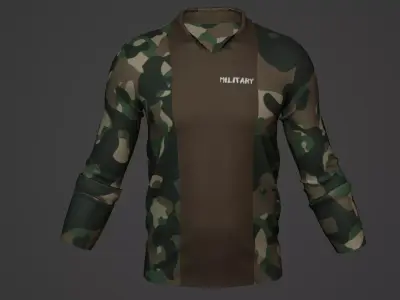Military Soldier Clothing T-shirt Low-poly 3D model 77