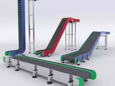 Factory Production Conveyors 3D Model Pack