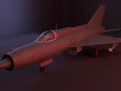 Mig 21 low poly plane for games and animations  Free low-poly 3D model