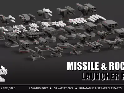 Missile and Rocket Launcher Pack Low-poly 3D model