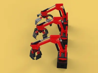 ARM LOADER LIFTING CRANE GRABBER GRAPPLE HOOK JAW TONG HOOK AUTO 3D model