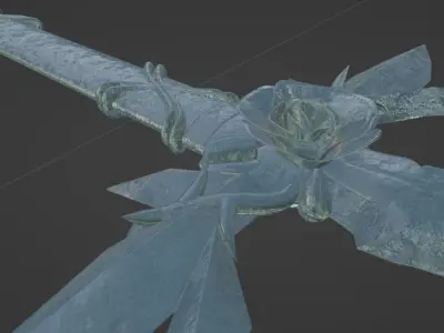 AO BARA SWORD 3D print model - BLUE ROSE SWORD - made in Blender 3D model