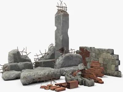 Concrete debris 3D model