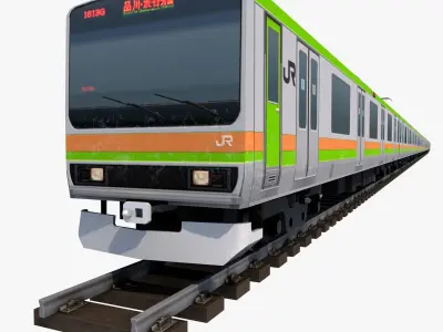 JR East E231 Train Series Tokyu Japan Railway Low-poly 3D model