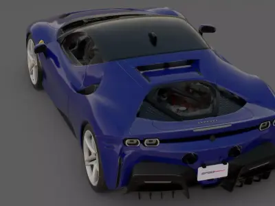 2020 Ferrari SF90 Stradale 3D Model  Hybrid Supercar Revolution Low-poly 3D model